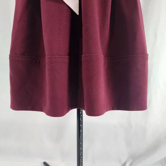 Leifnotes Pink & Burgundy Sleeveless Wrap Dress With Tie Waist - Size 10P - Picture 8 of 15